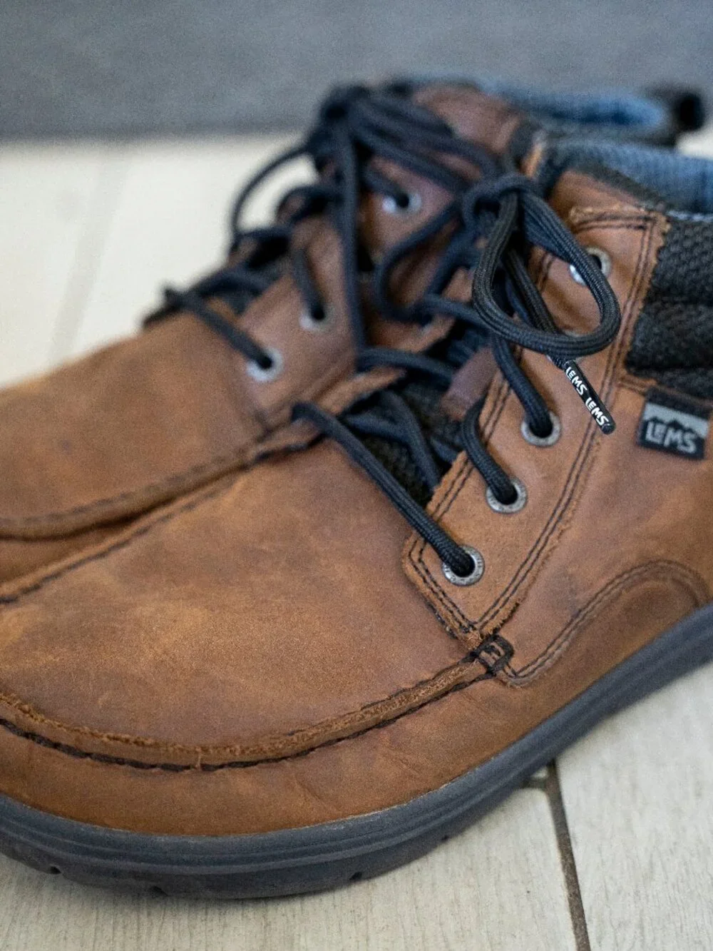 Lems Boulder Boot Mid Leather Umber Brown Barefoot | Size 9.5
